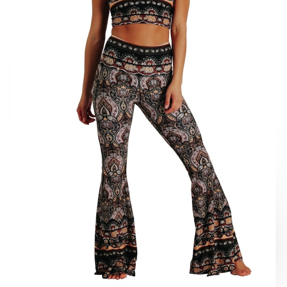Yoga Democracy Bell Bottom Espresso Yourself Yoga Pants, Small